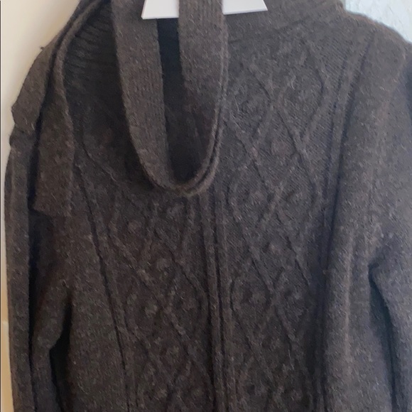 HEATHER CHOCOLATE HEAVY CARDIGAN W/BELT SZ LG - Picture 7 of 9